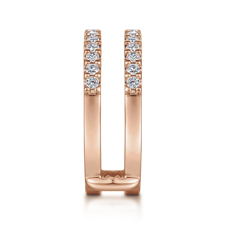Enhancer Wedding Ring in 14k Rose Gold with Round Natural Diamond at Gabriel & Co. - Shot 4