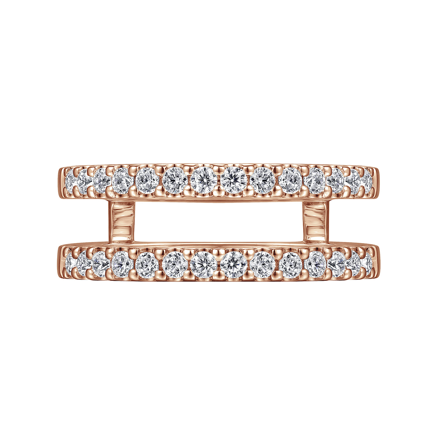 Enhancer Wedding Ring in 14k Rose Gold with Round Natural Diamond at Gabriel & Co. - Shot 6