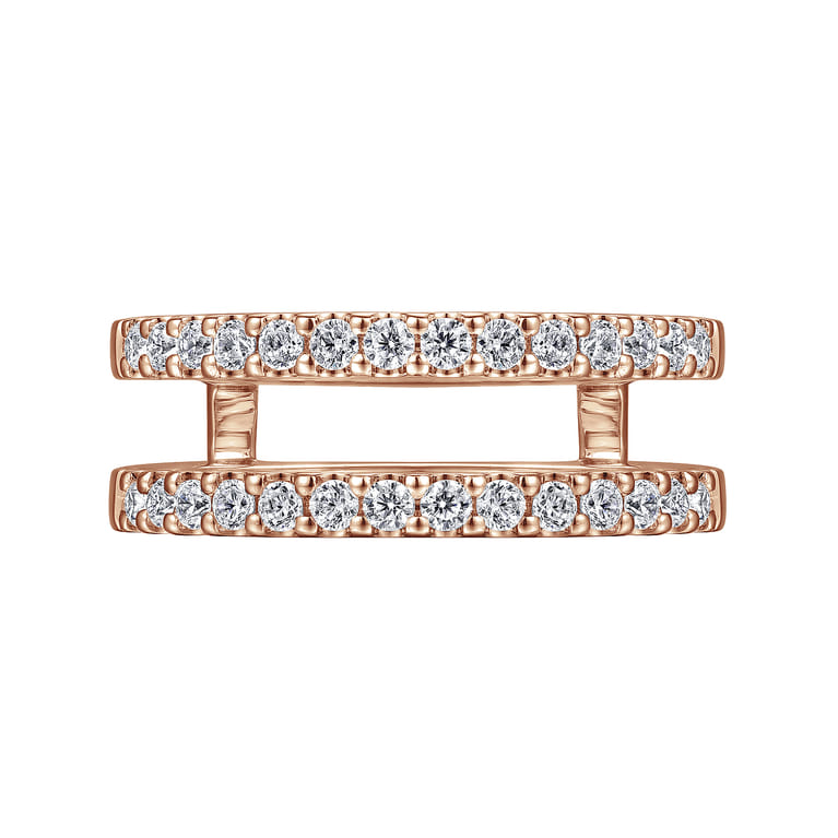 Enhancer Wedding Ring in 14k Rose Gold with Round Natural Diamond at Gabriel & Co. - Shot 6