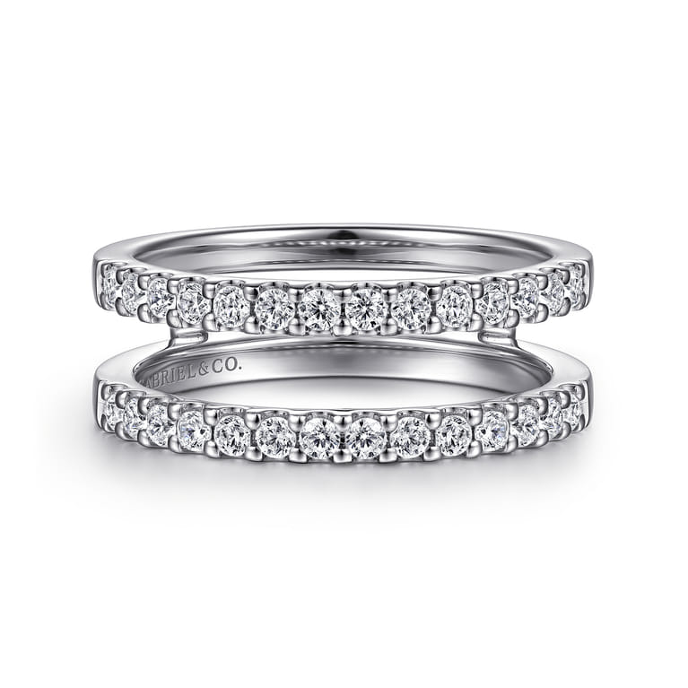 Enhancer Wedding Ring in 14k White Gold with Round Natural Diamond at Gabriel & Co. - Shot 1