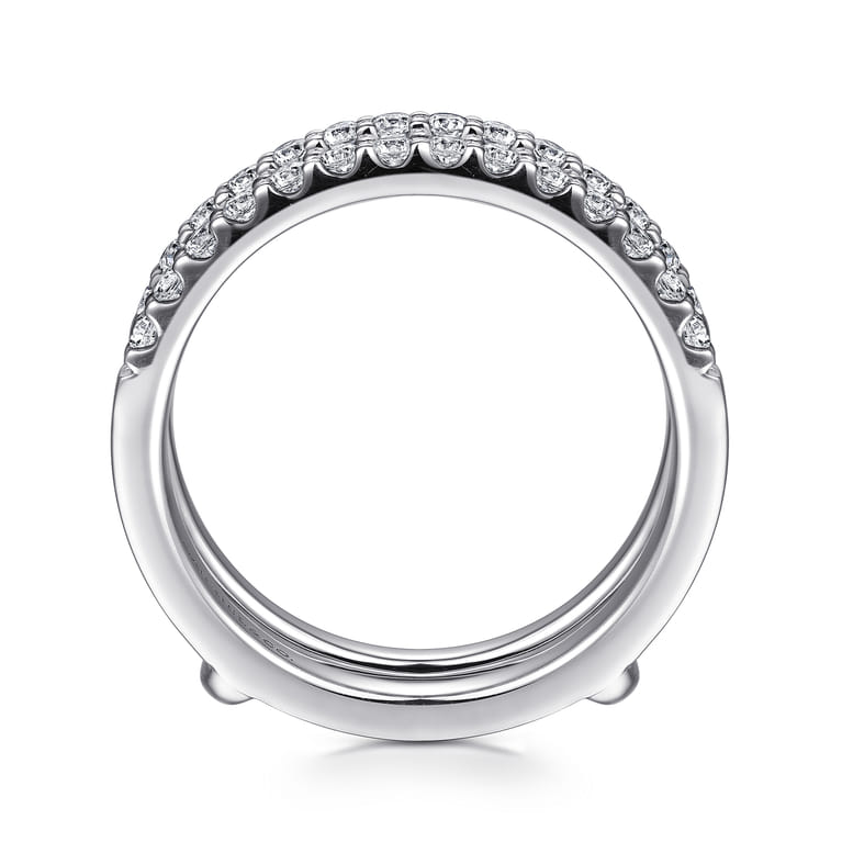 Enhancer Wedding Ring in 14k White Gold with Round Natural Diamond at Gabriel & Co. - Shot 2
