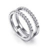Enhancer Wedding Ring in 14k White Gold with Round Natural Diamond at Gabriel & Co.