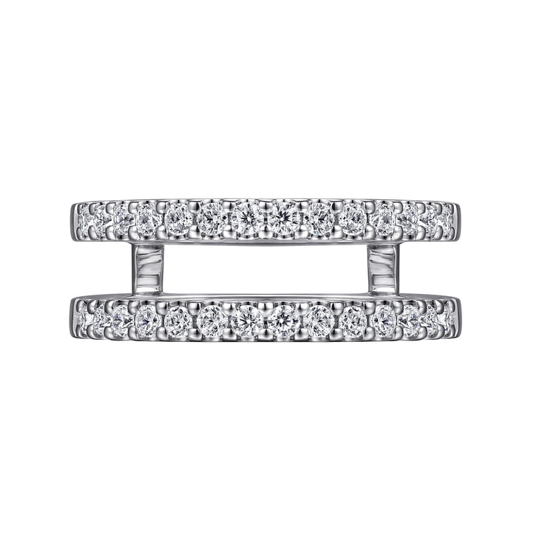 Enhancer Wedding Ring in 14k White Gold with Round Natural Diamond at Gabriel & Co. - Shot 6