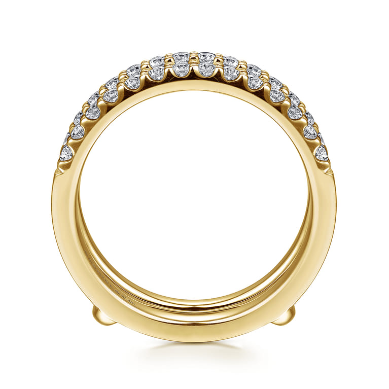 Enhancer Wedding Ring in 14k Yellow Gold with Round Natural Diamond at Gabriel & Co. - Shot 2