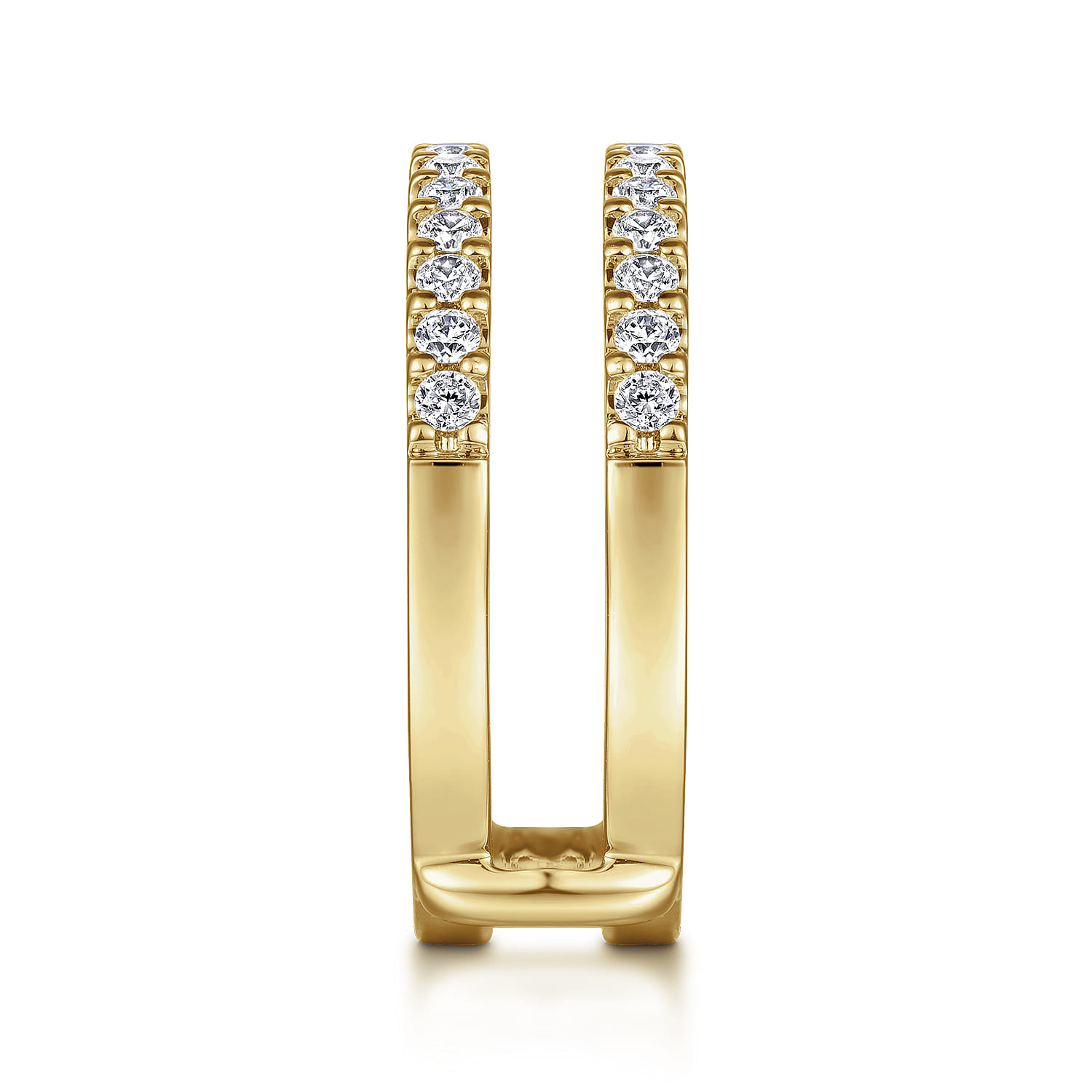 Enhancer Wedding Ring in 14k Yellow Gold with Round Natural Diamond at Gabriel & Co. - Shot 4
