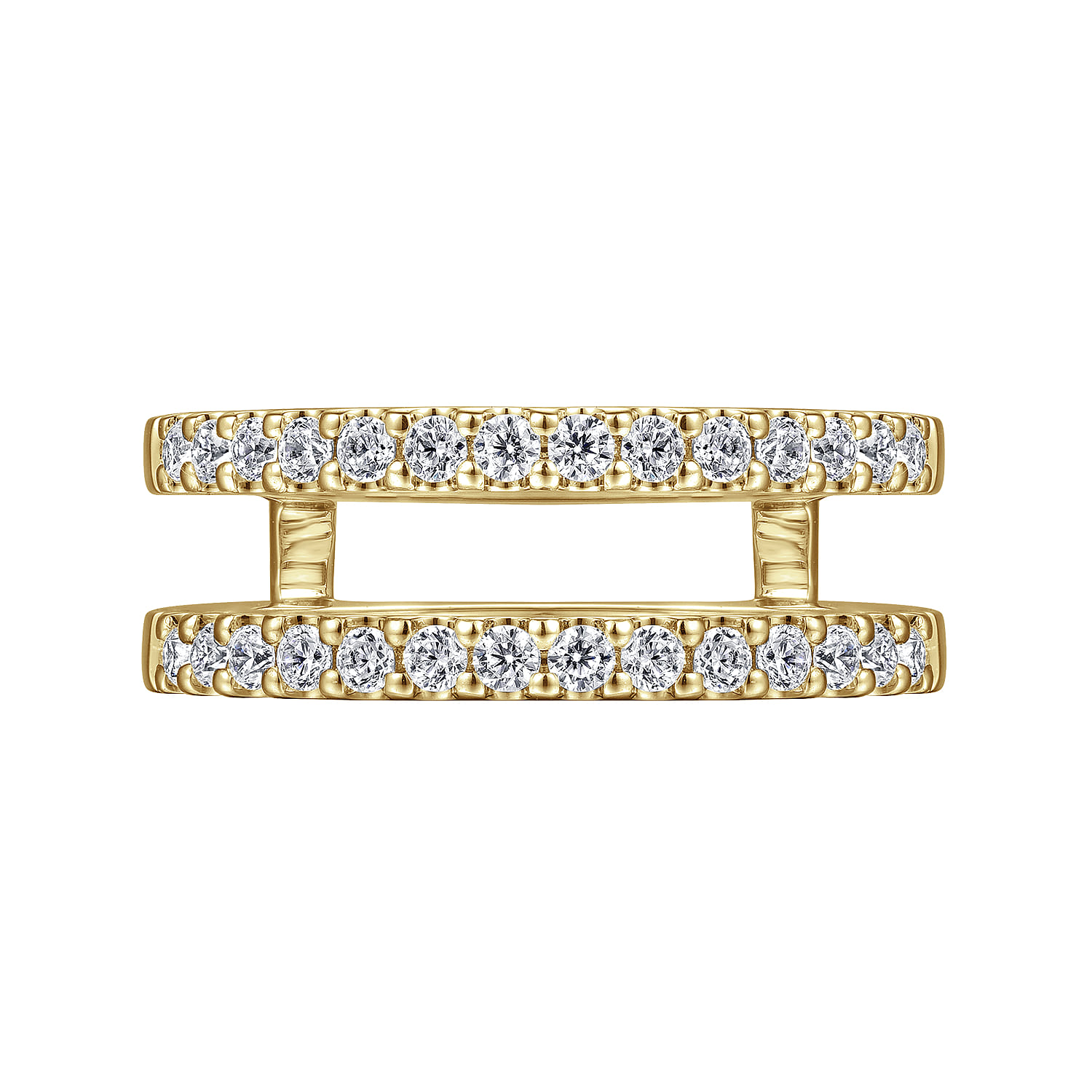 Enhancer Wedding Ring in 14k Yellow Gold with Round Natural Diamond at Gabriel & Co. - Shot 6