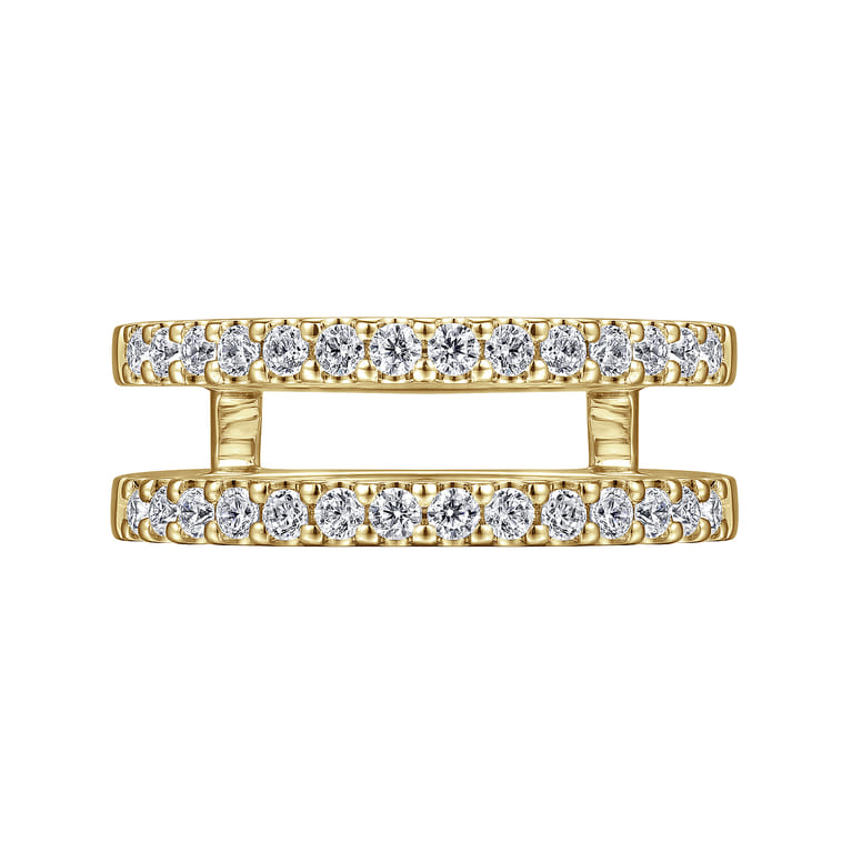 Enhancer Wedding Ring in 14k Yellow Gold with Round Natural Diamond at Gabriel & Co. - Shot 6
