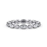 Eternity Band Wedding Ring in 14k White Gold with Marquise Natural Diamond at Gabriel & Co.