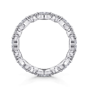 Esperanza - 14K White Gold Double Prongs Marquise and Round Diamond Eternity Band