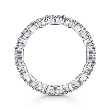Esperanza - 14K White Gold Double Prongs Marquise and Round Diamond Eternity Band