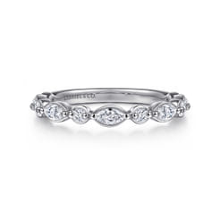Esperanza - 14K White Gold Marquise and Round Diamond Anniversary Band