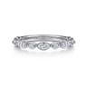 Straight Wedding Ring in 14k White Gold with Marquise Natural Diamond at Gabriel & Co.