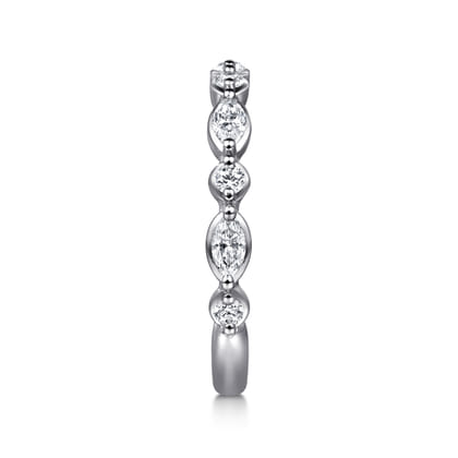 Esperanza - 14K White Gold Marquise and Round Diamond Anniversary Band