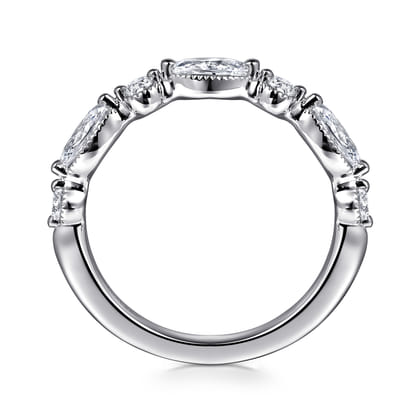 Esperanza - 14K White Gold Marquise and Round Diamond Anniversary Band