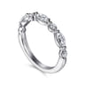 Fancy Wedding Ring in 14k White Gold with Marquise Natural Diamond at Gabriel & Co.