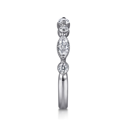 Esperanza - 14K White Gold Marquise and Round Diamond Anniversary Band