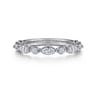 Straight Wedding Ring in 14k White Gold with Marquise Natural Diamond at Gabriel & Co.