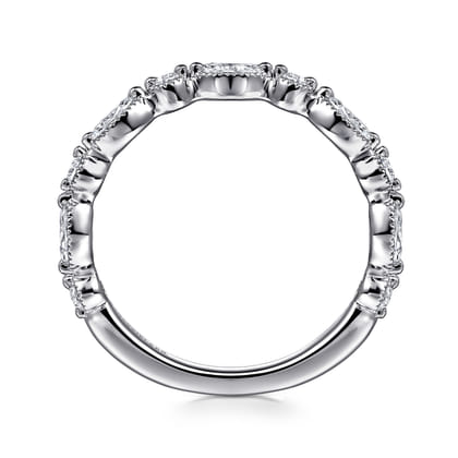Esperanza - 14K White Gold Marquise and Round Vintage Inspire Diamond Anniversary Band