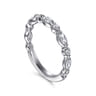 Straight Wedding Ring in 14k White Gold with Marquise Natural Diamond at Gabriel & Co.