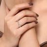Straight Wedding Ring in 14k White Gold with Marquise Natural Diamond at Gabriel & Co.