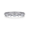 Straight Wedding Ring in 14k White Gold with Marquise Natural Diamond at Gabriel & Co.