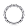 Straight Wedding Ring in 14k White Gold with Marquise Natural Diamond at Gabriel & Co.