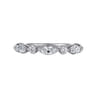 Straight Wedding Ring in 14k White Gold with Marquise Natural Diamond at Gabriel & Co.