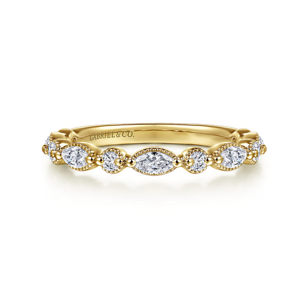 Marquise and Round Diamond Anniversary Band
