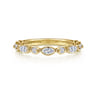 Straight Wedding Ring in 14k Yellow Gold with Marquise Natural Diamond at Gabriel & Co.