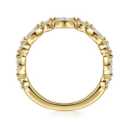 Esperanza - 14K Yellow Gold Marquise and Round Diamond Anniversary Band