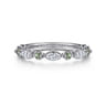 Straight Wedding Ring in 14k White Gold with Marquise  at Gabriel & Co.
