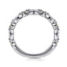 Straight Wedding Ring in 14k White Gold with Marquise  at Gabriel & Co.