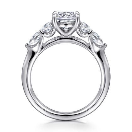 Estefani - 14K White Gold Cushion Cut Diamond Engagement Ring