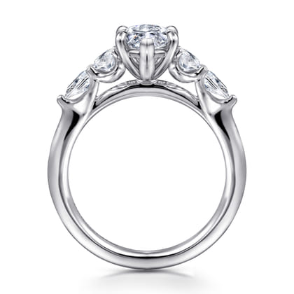 Estefani - 14K White Gold Marquise Shape Diamond Engagement Ring