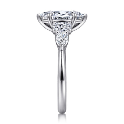 Estefani - 14K White Gold Marquise Shape Diamond Engagement Ring