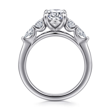 Estefani - 14K White Gold Oval Diamond Engagement Ring