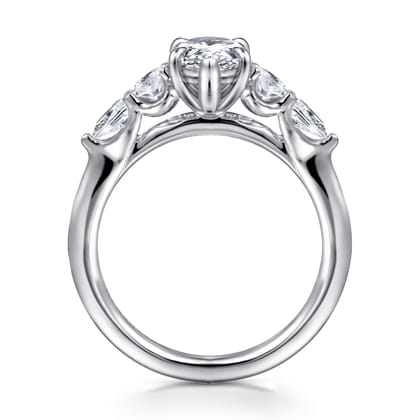 Estefani - 14K White Gold Pear Shape Diamond Engagement Ring