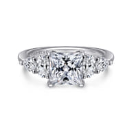 Estefani - 14K White Gold Princess Cut Diamond Engagement Ring