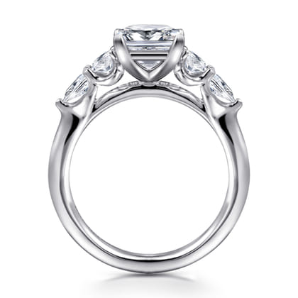 Estefani - 14K White Gold Princess Cut Diamond Engagement Ring