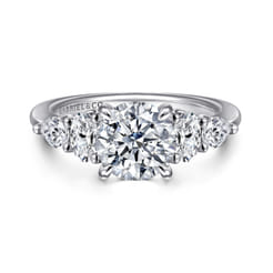 Estefani - 14K White Gold Round Diamond Engagement Ring