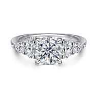 Estefani - 14K White Gold Round Diamond Engagement Ring