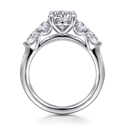 Estefani - 14K White Gold Round Diamond Engagement Ring