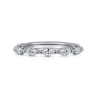 Straight Wedding Ring in 14k White Gold with Marquise Natural Diamond at Gabriel & Co.