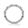 Straight Wedding Ring in 14k White Gold with Marquise Natural Diamond at Gabriel & Co.