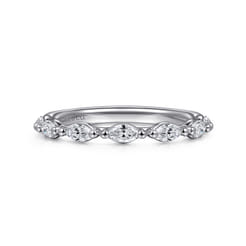 Esther - 14K White Gold Marquise Diamond Anniversary Band