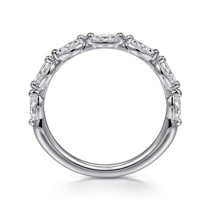 Esther - 14K White Gold Marquise Diamond Anniversary Band