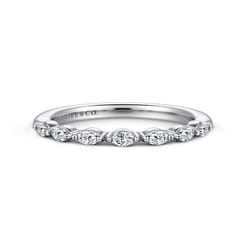 Esther - 14K White Gold Marquise Diamond Anniversary Band
