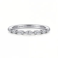 Esther - 14K White Gold Marquise Diamond Anniversary Band