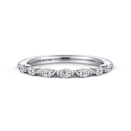 Esther - 14K White Gold Marquise Diamond Anniversary Band