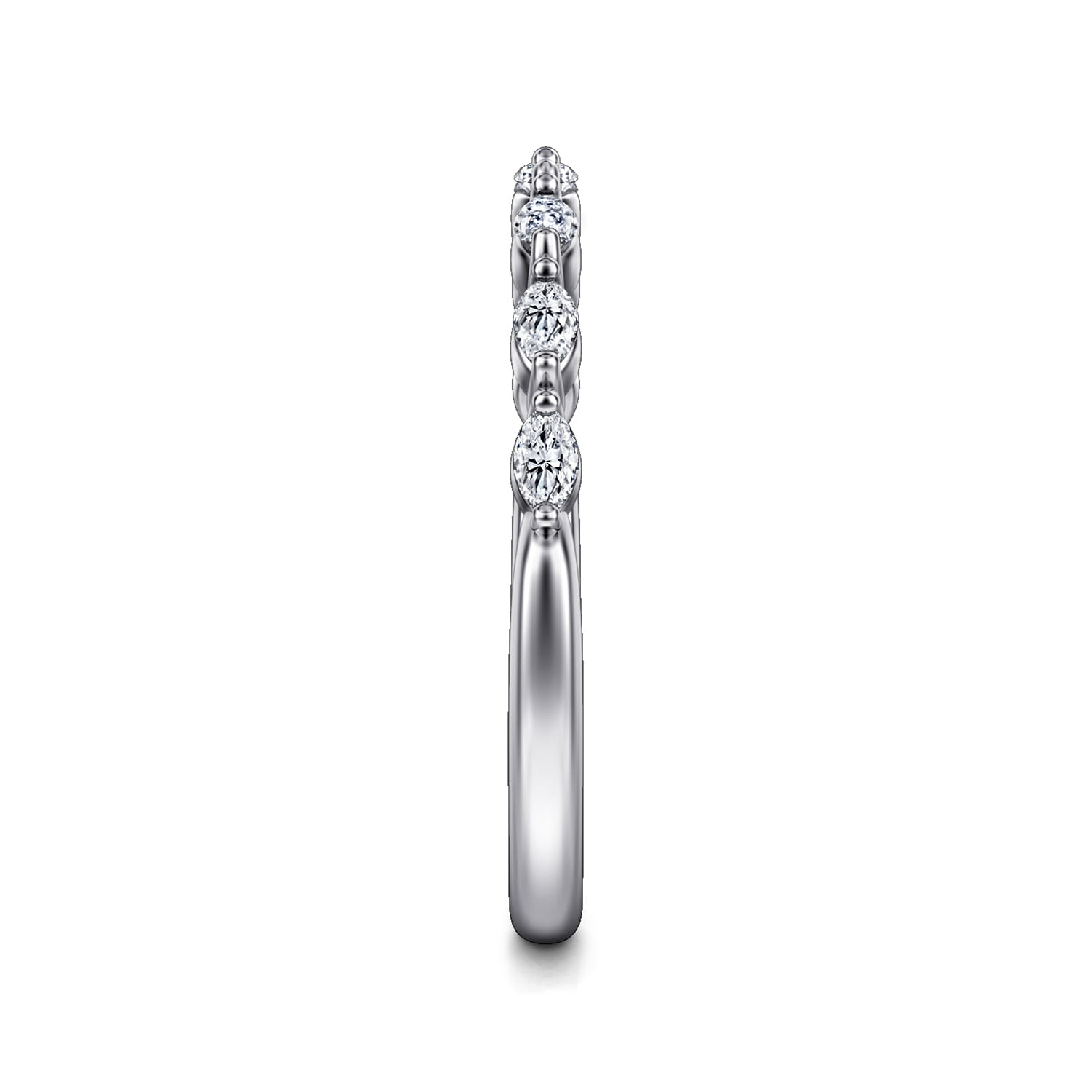 Esther - 14K White Gold Marquise Diamond Anniversary Band